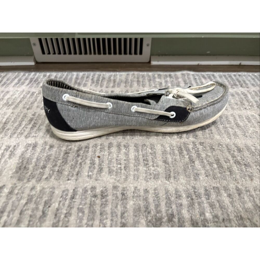Sperry Top-Sider Womens Boat Shoes Canvas Slip-On Casual Comfort Gray Size 10 - Picture 5 of 7
